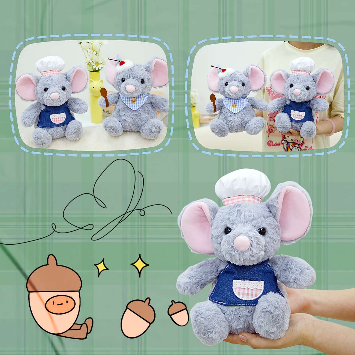 Plush Toyss Items Sweet Spoon Cooking Mouse