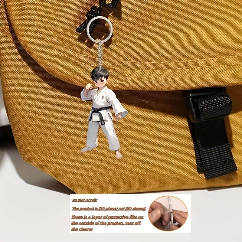 Keychain Ornament Style New Acrylic Cartoon Kung Fu Boy Keychain