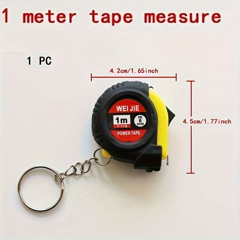 Keychain Ornament Items 1 Meter Measuring Tape With Rubbercoated Black Leather Case 1 Piece
