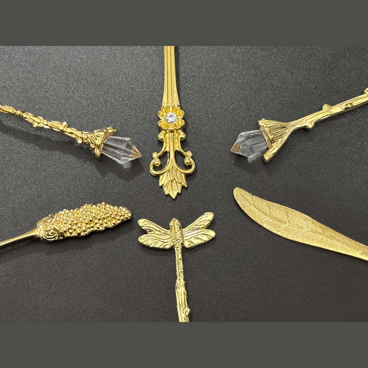 6pcs Small Spoon Fork Set Vintage Golden Teaspoon Fruit Fork Cup Stirring Coffee Spoon