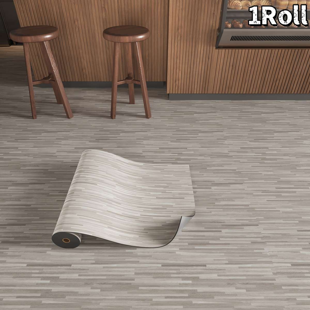 Self Adhesive Floor Stickers Cool Gray Stripes 3Rolls