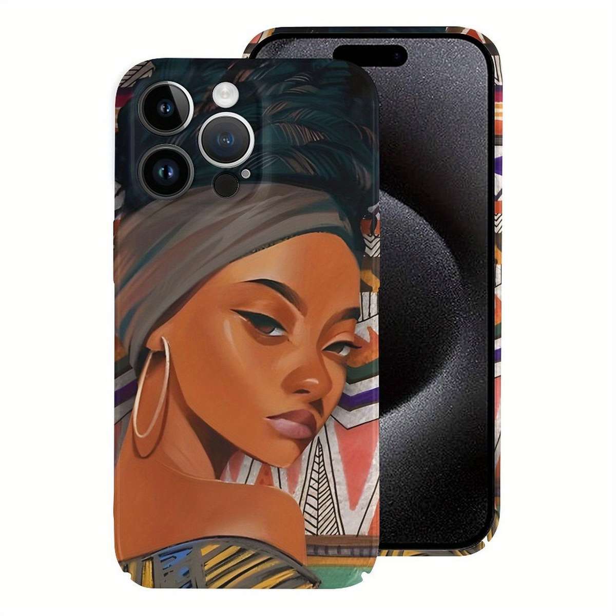 1Pc White For iPhone 15 Pro African Beauty Phone Case