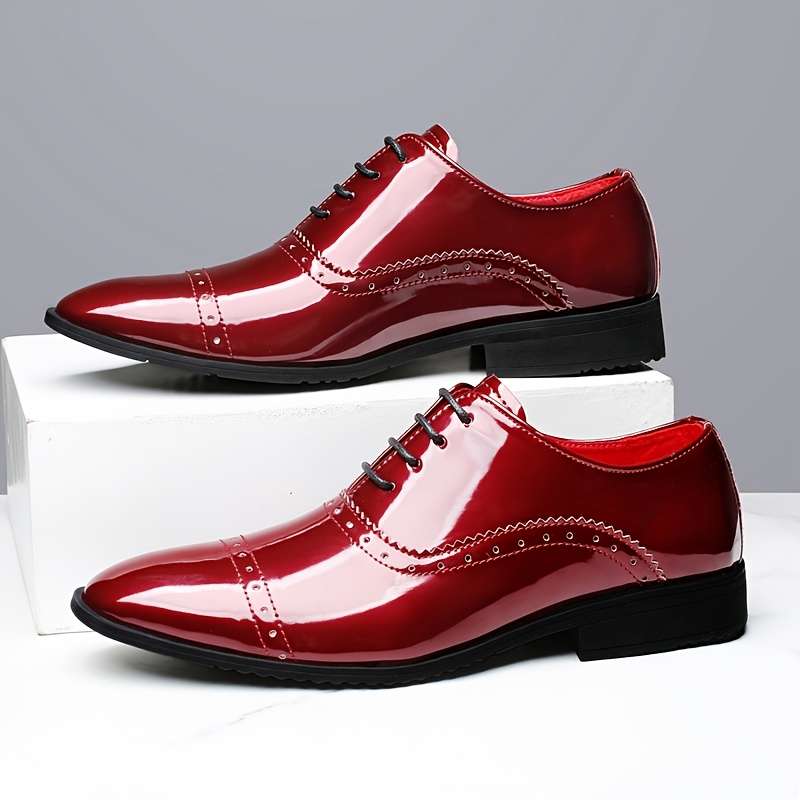 Mens Leather Shoes Color Red Sizeuk 9.5