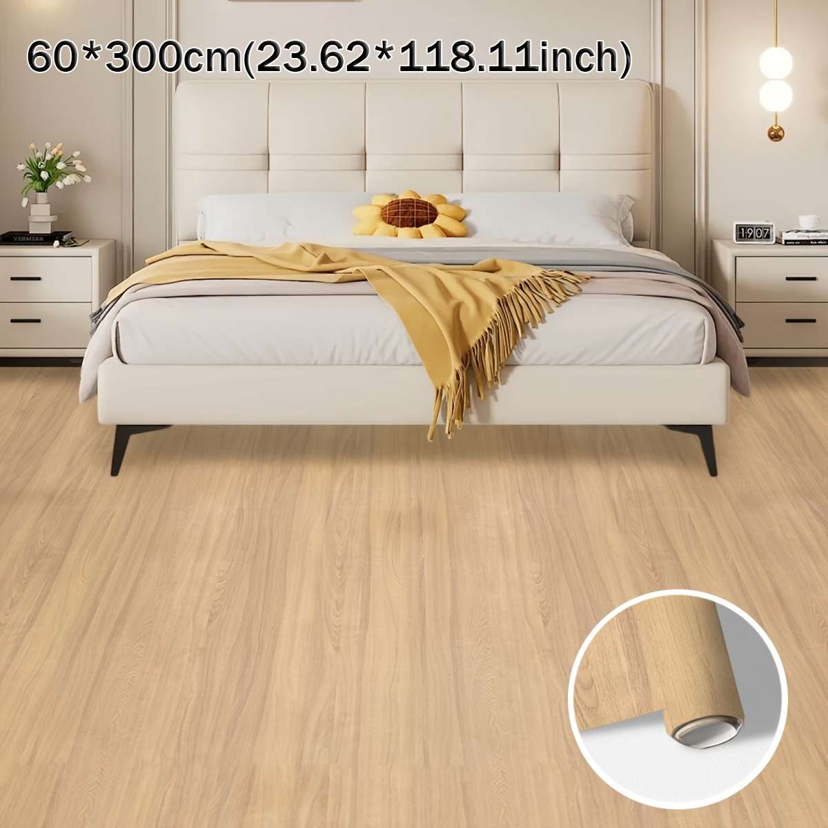 Self Adhesive Floor Stickers 60*500Cm23.62*196.85Inch Yellow Bush Pattern