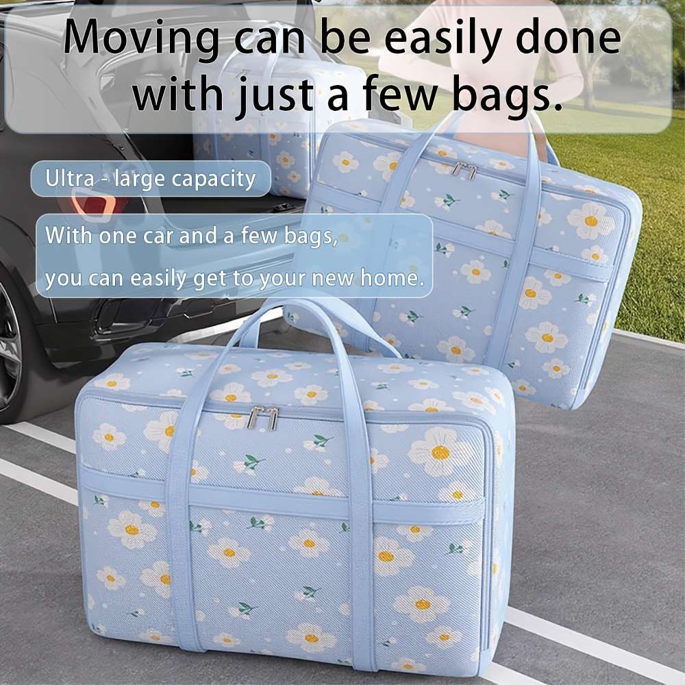 1 Pack Heavy Duty Travel Moving Storage Bag Light Blue