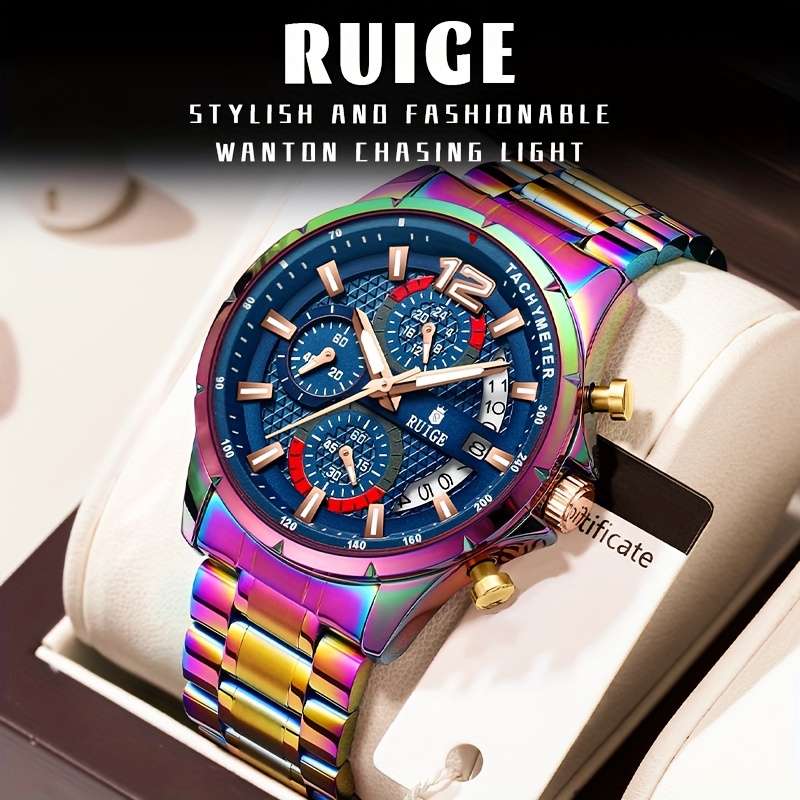 Men Fashion Luxury Skeleton Automatic Mechanical Watch Luminous Hands Rosecolor
