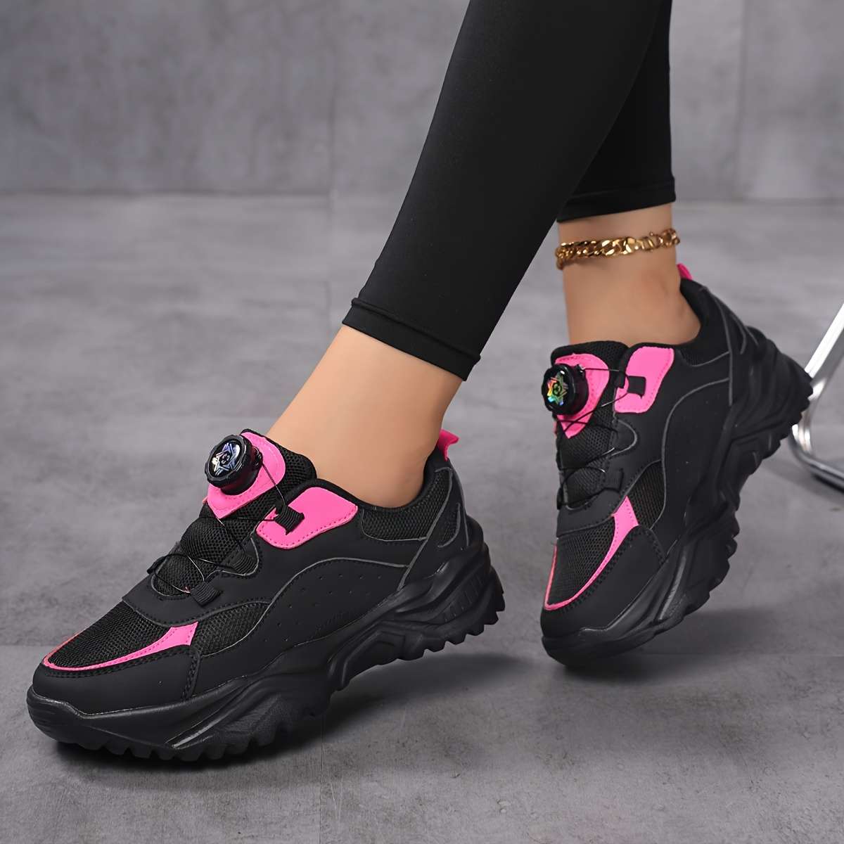 Women S Sneakers Color Black Rose Red Sizeuk 7.5
