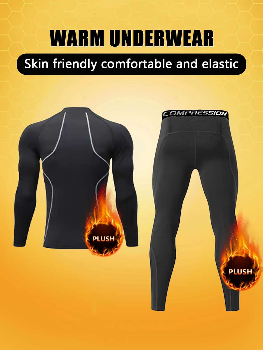 Thermal Underwear Color Black Sizexxl