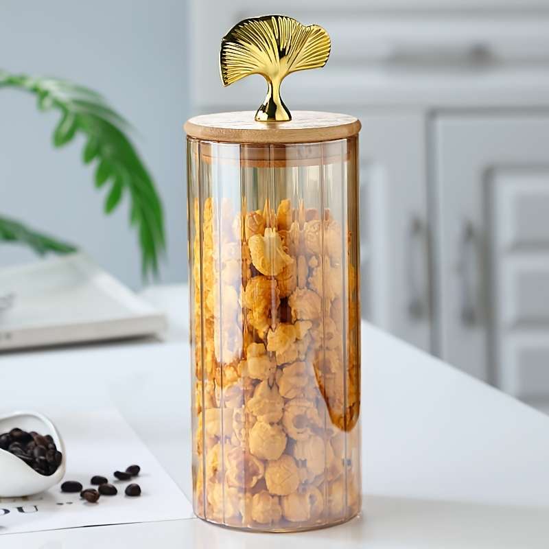 Sealed Jar Style Ginkgo Leaf Lid Medium Sealing Jar 1 Piece