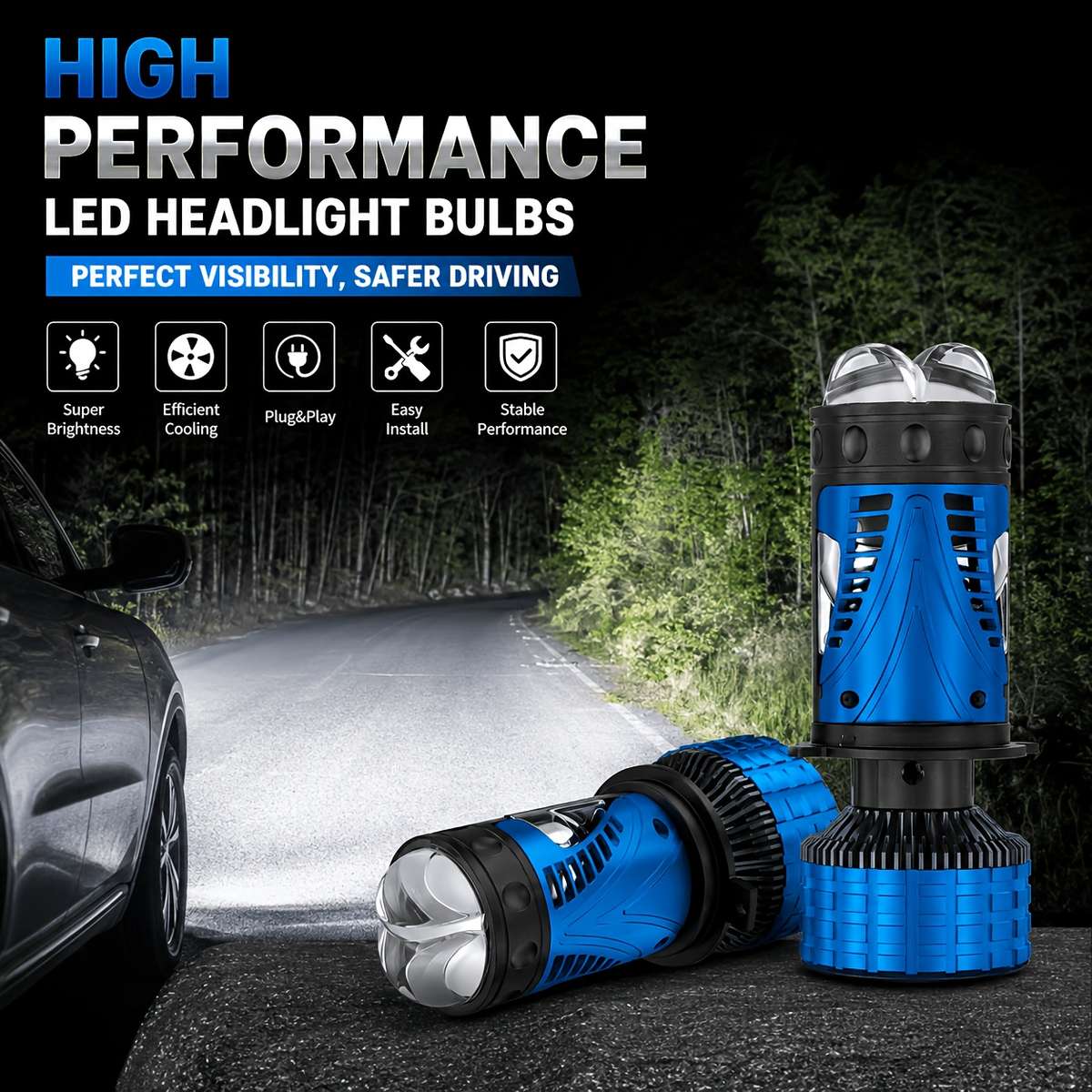 Car Lights Model 2Pcs H4