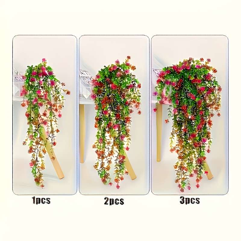Simulated Flower Model 3 Pieces Of Red