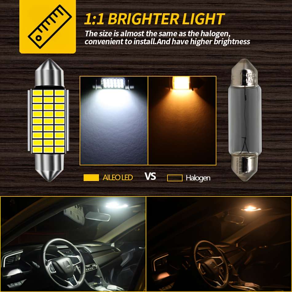Car Lights Items 2Pcs 4014 27Smd 36Mm white