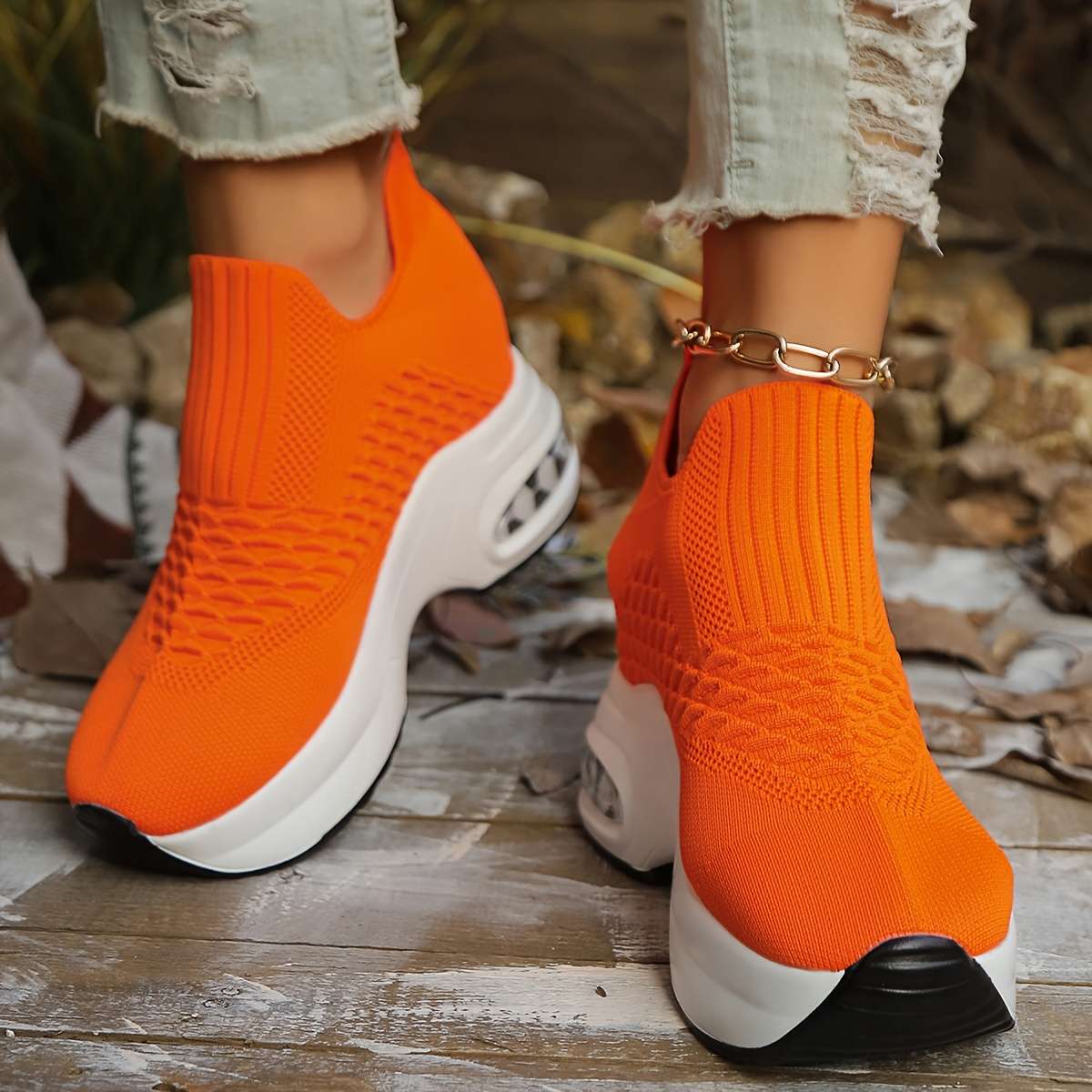 Women S Sneakers Color Orange Sizeuk 8