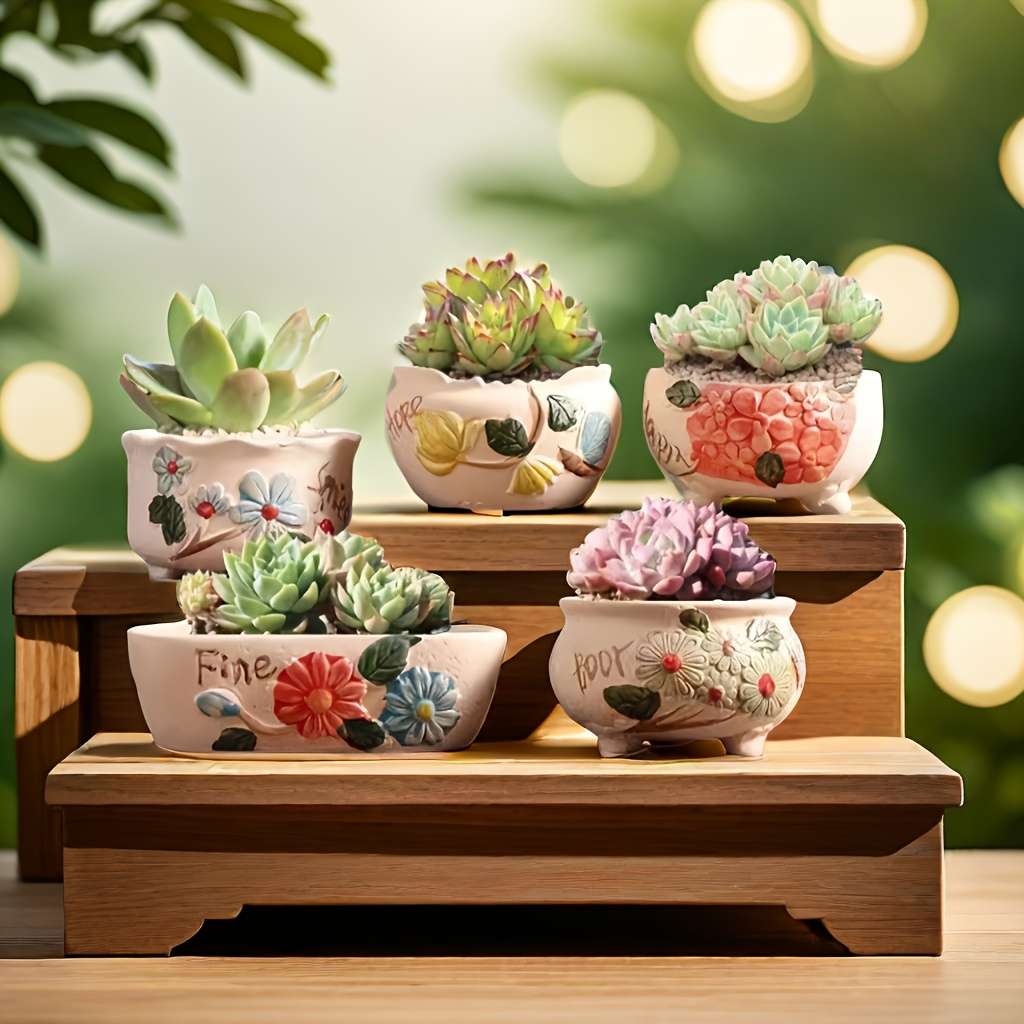 Flowerpot Style Flower Pot 5-Piece Set
