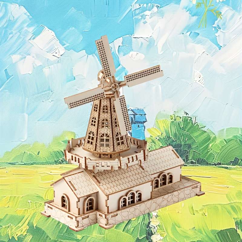 Building Toy Architectural Model Toy Set Style Windmill
