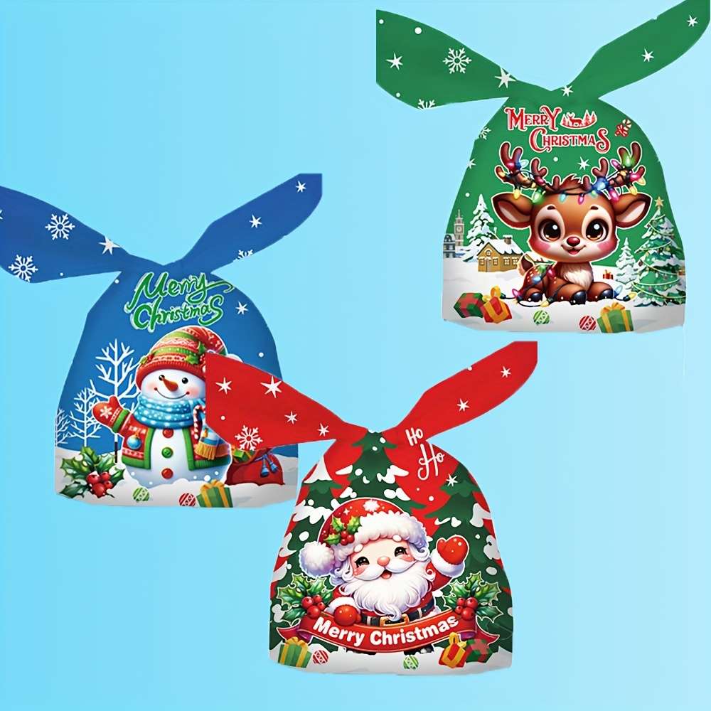 Gift Bags Style Red Flower Clothes Flower Hat Snowman Christmas Rabbit Ears X 10  3 Patterns