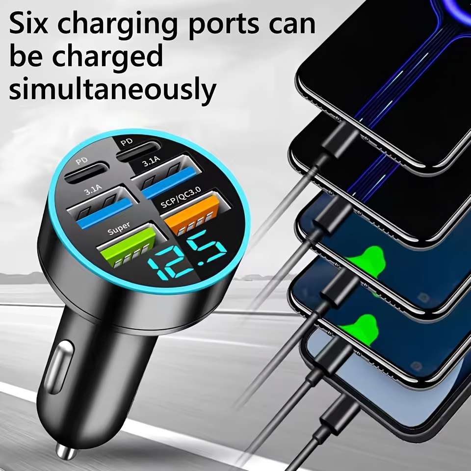 Charger Color 2Pd Add 4Usb Black