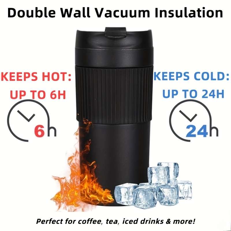 Portable French Press Coffee Maker Double Wall Insulated Travel Mug With 450Ml