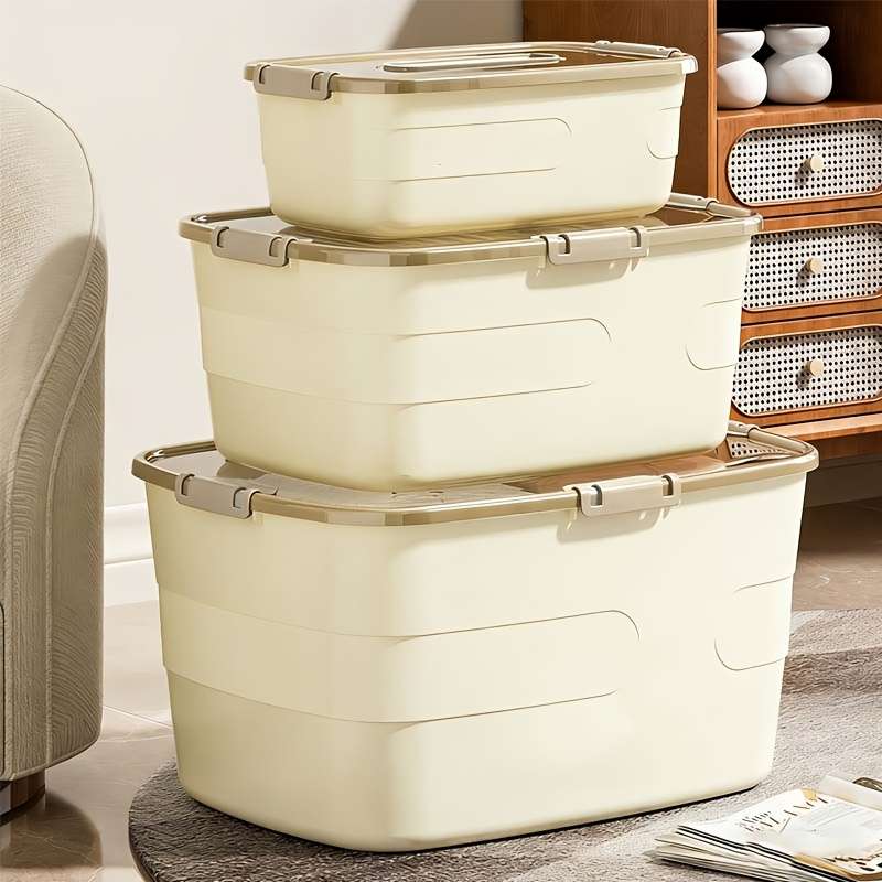 Antibacterial Box 3Pcs With Latchtransparent Coverhandle Large