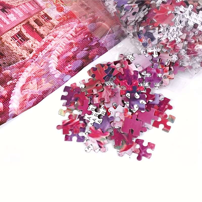 1000pcs Candy House Landscape Puzzle Relax Jigsaw for Adults Beautiful Home Wall De