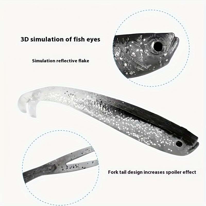 10pcs Premium Soft Baits for Bass Fishing Realistic Rubber Lures PVC Material Ideal for Fre