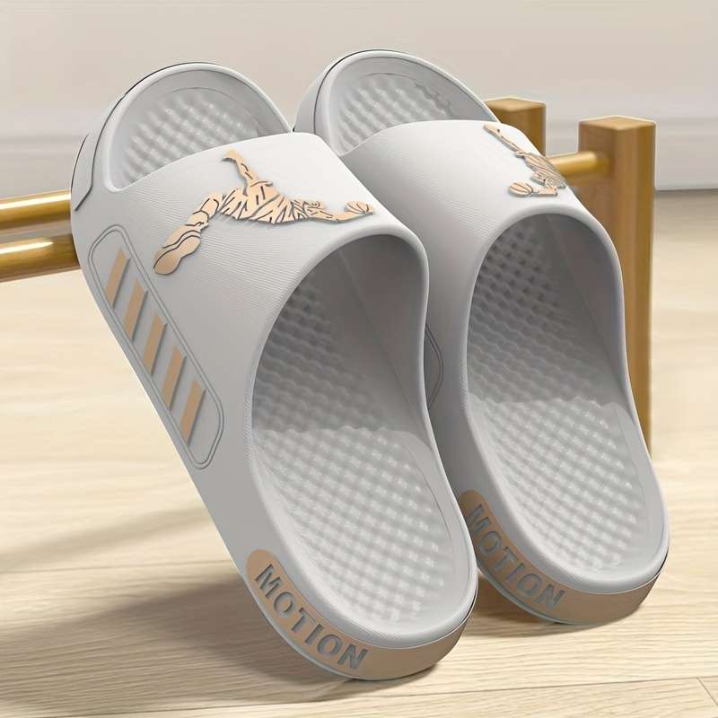 Men Slippers Summer Style Khaki Size Uk 7.5 To 8
