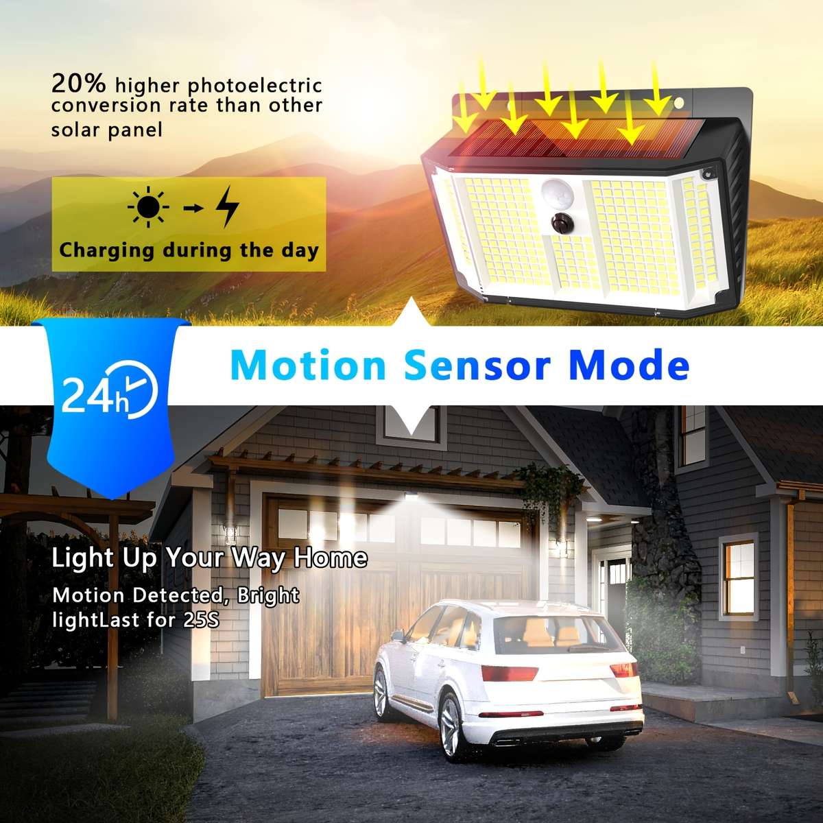 2 Packs Outdoor Solar Light
