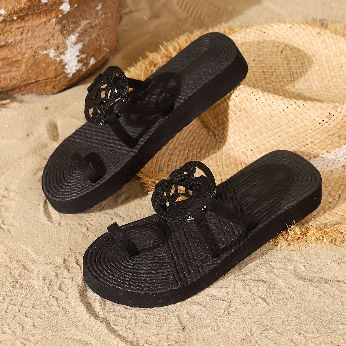 Ladies Summer Flip Flops Black Uk 7