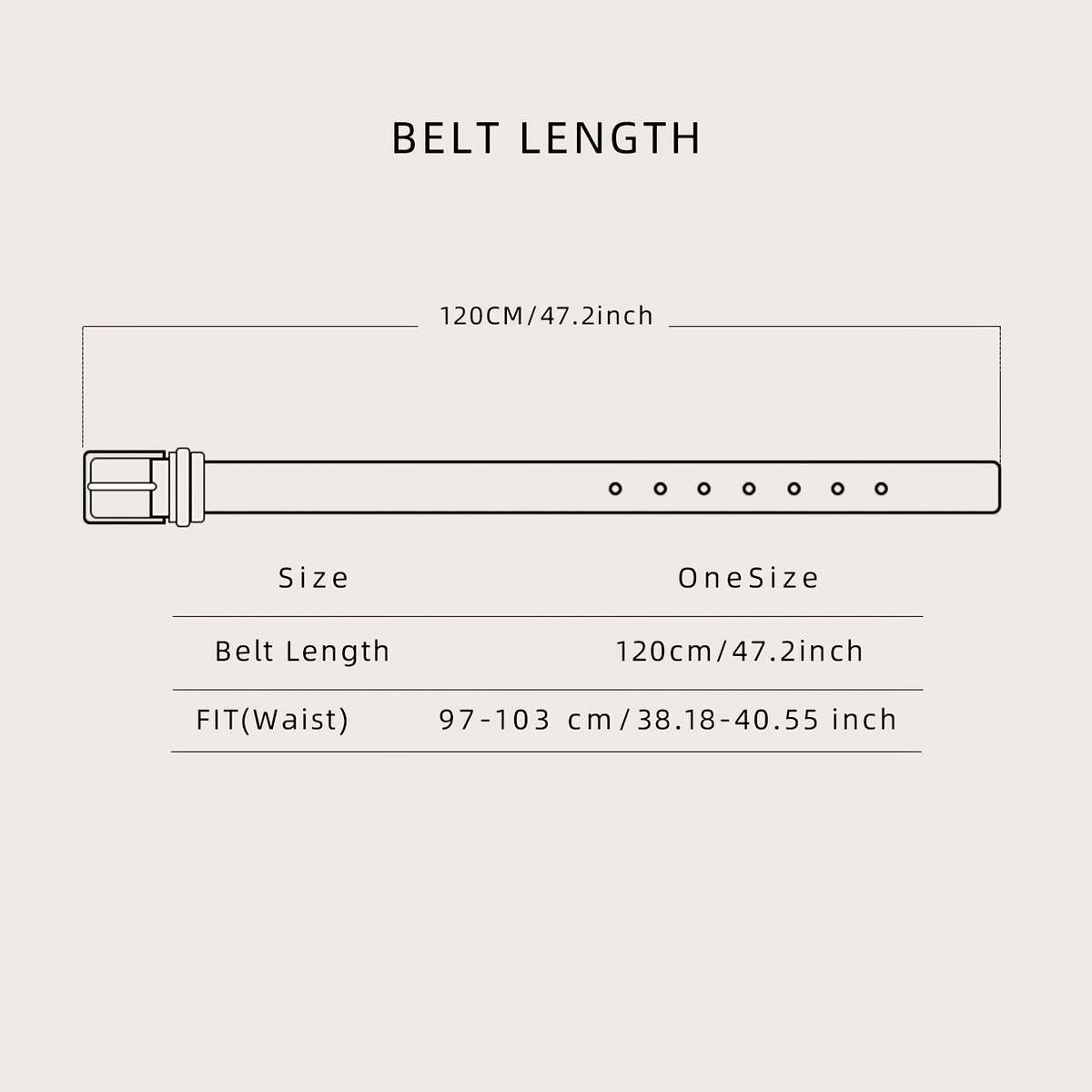 Belt Color Camel Bronze Colored Buckle Size 120Cm 47.2Inch