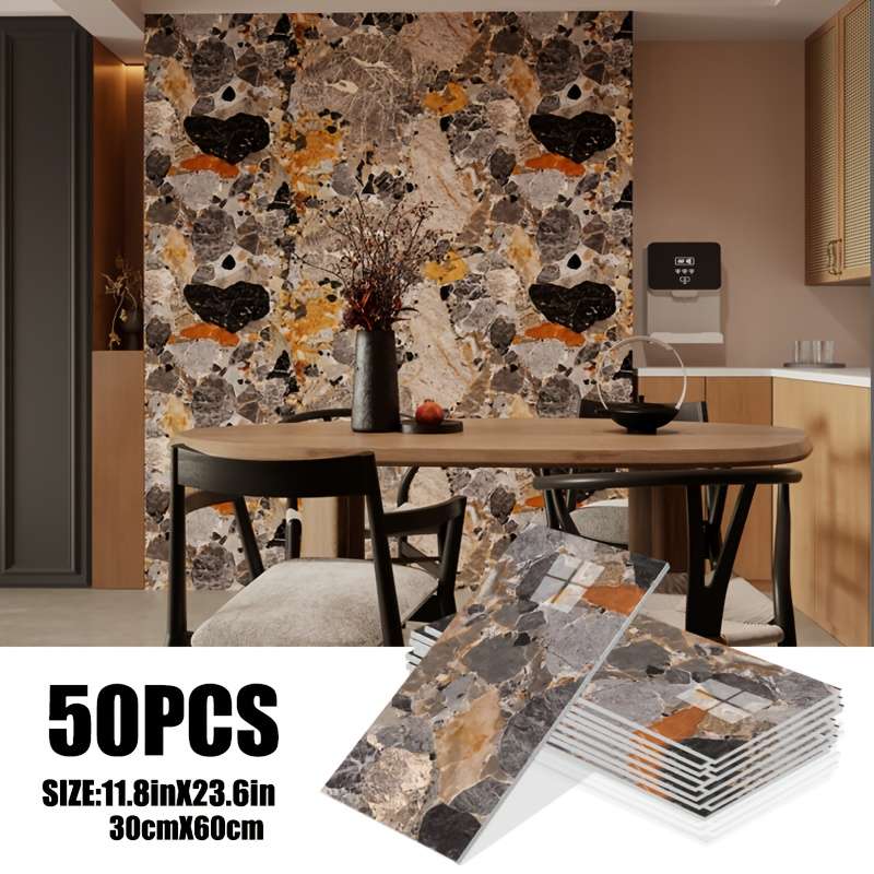 100PCS Minimalist High Density Self Adhesive Marble Pattern Coating Wall