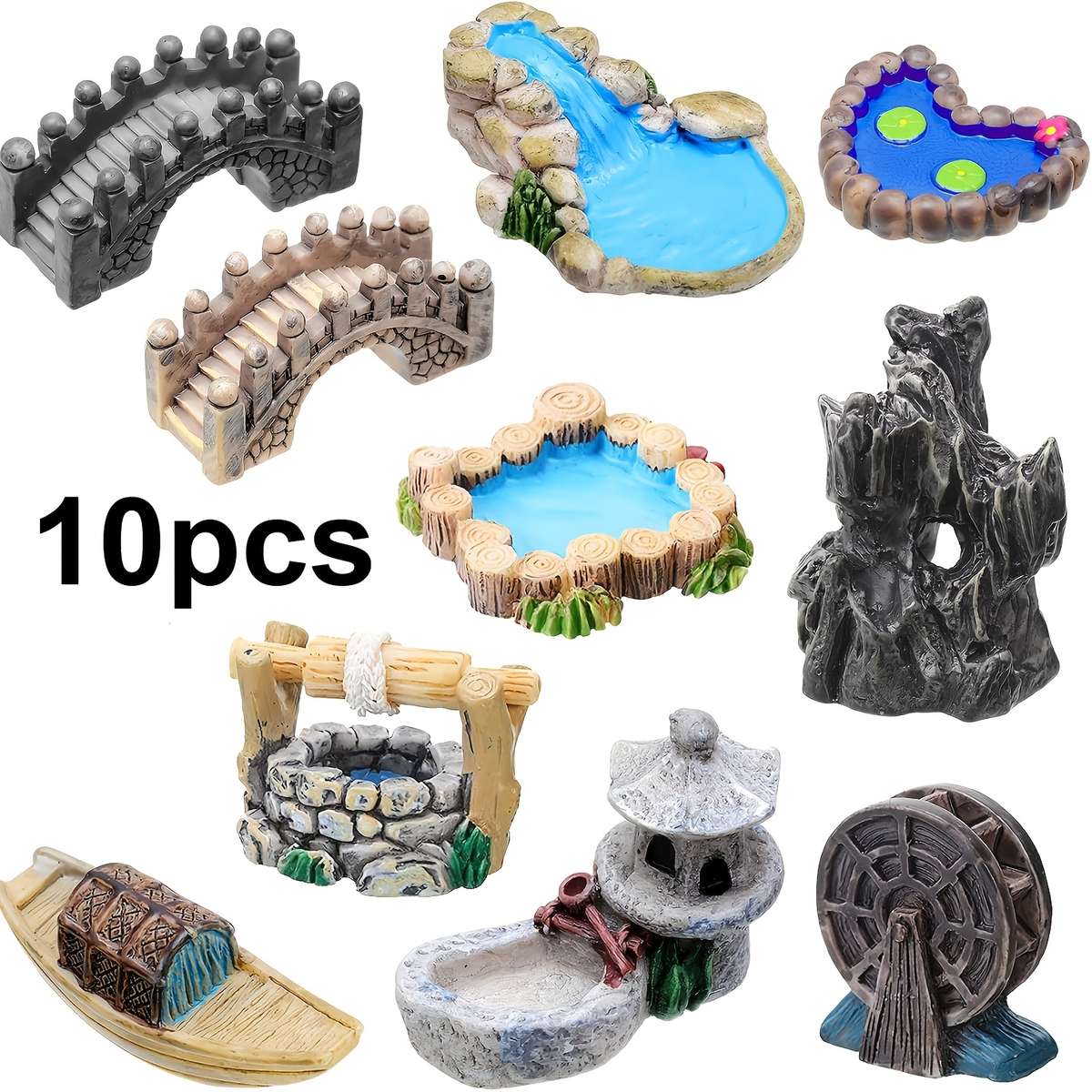 10Pcs 12Pcs 18Pcs Country Fairy Garden Set