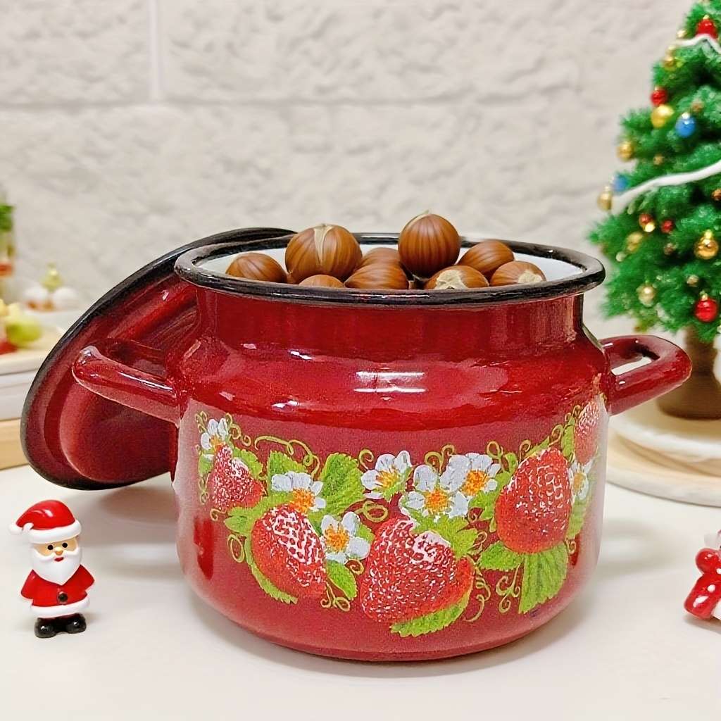 Raspberry Kiss Enamel 2L Double-Eared Storage Pot