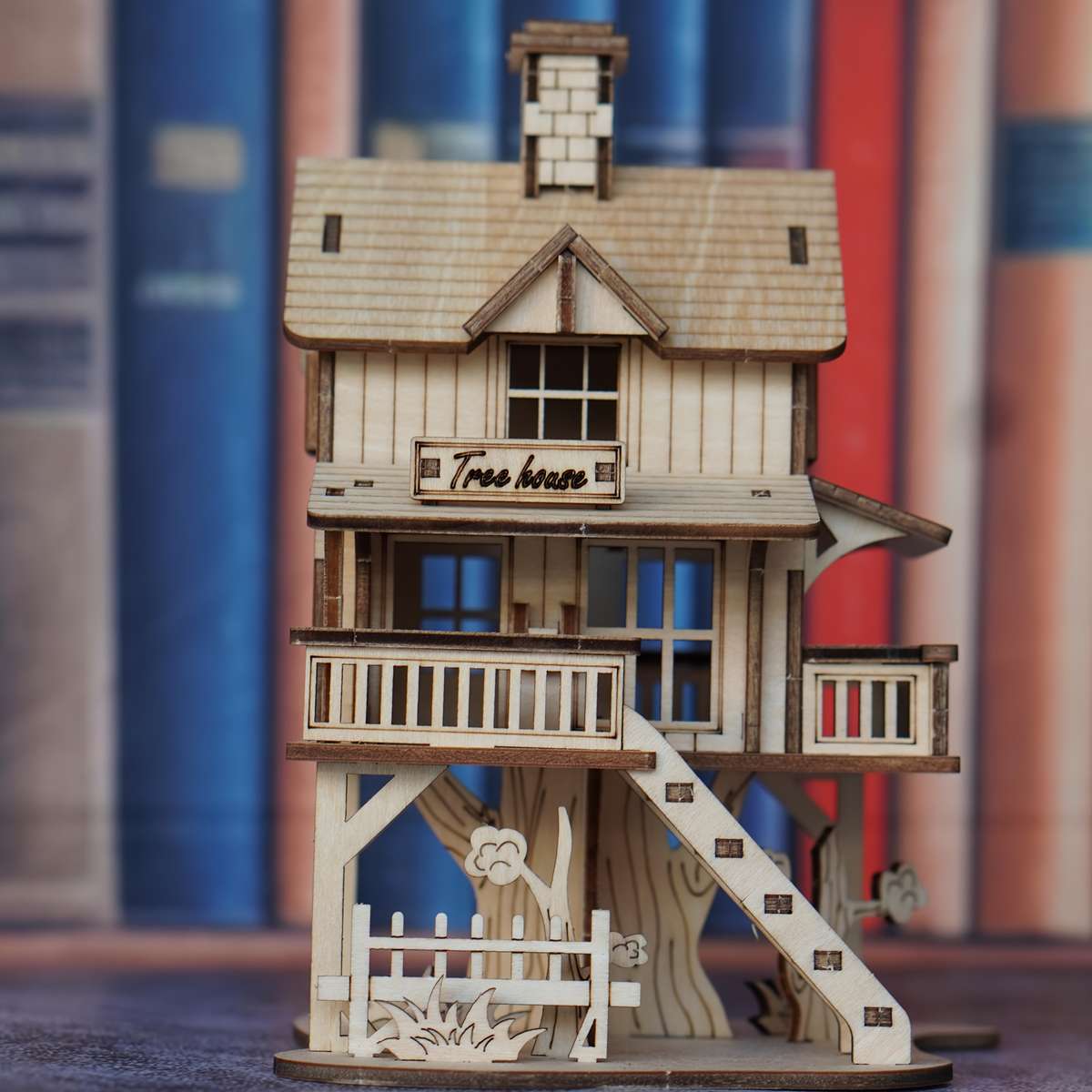 3D Building Model Puzzle Set Items Wooden House