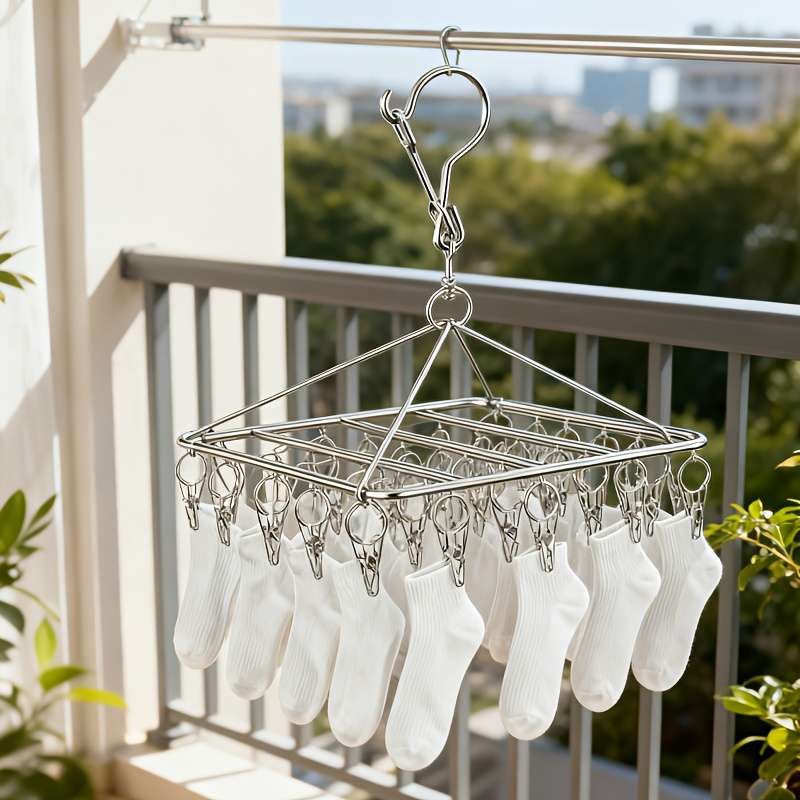 Clothes Rack 30 Clips Quantity 2Pcs