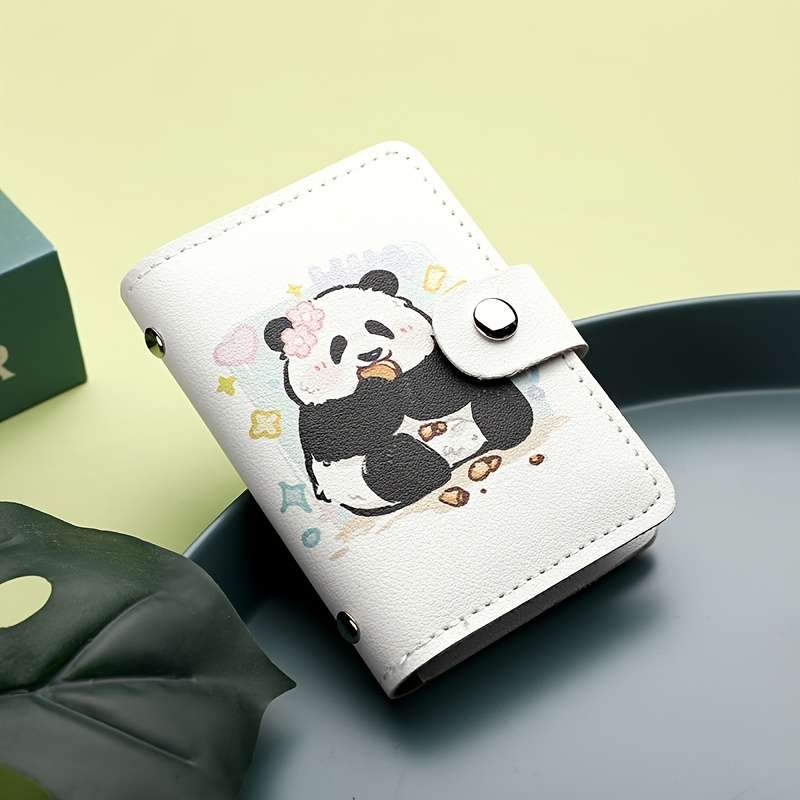 Cute Panda Pattern Womens Credit Card Wallet Multi-Slot Large Capacity Compact Design With