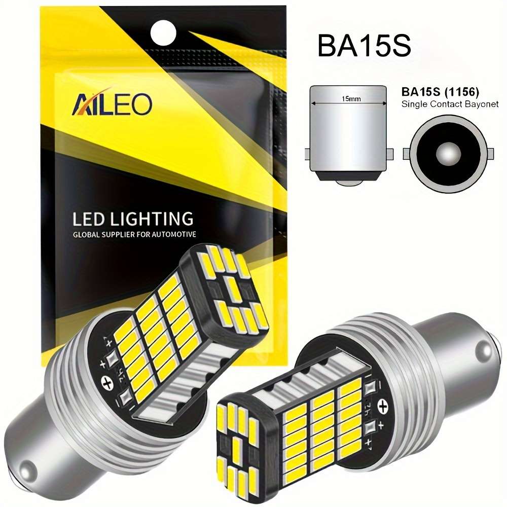 2Pcs High Power 1156 BA15S P21W LED Bulb