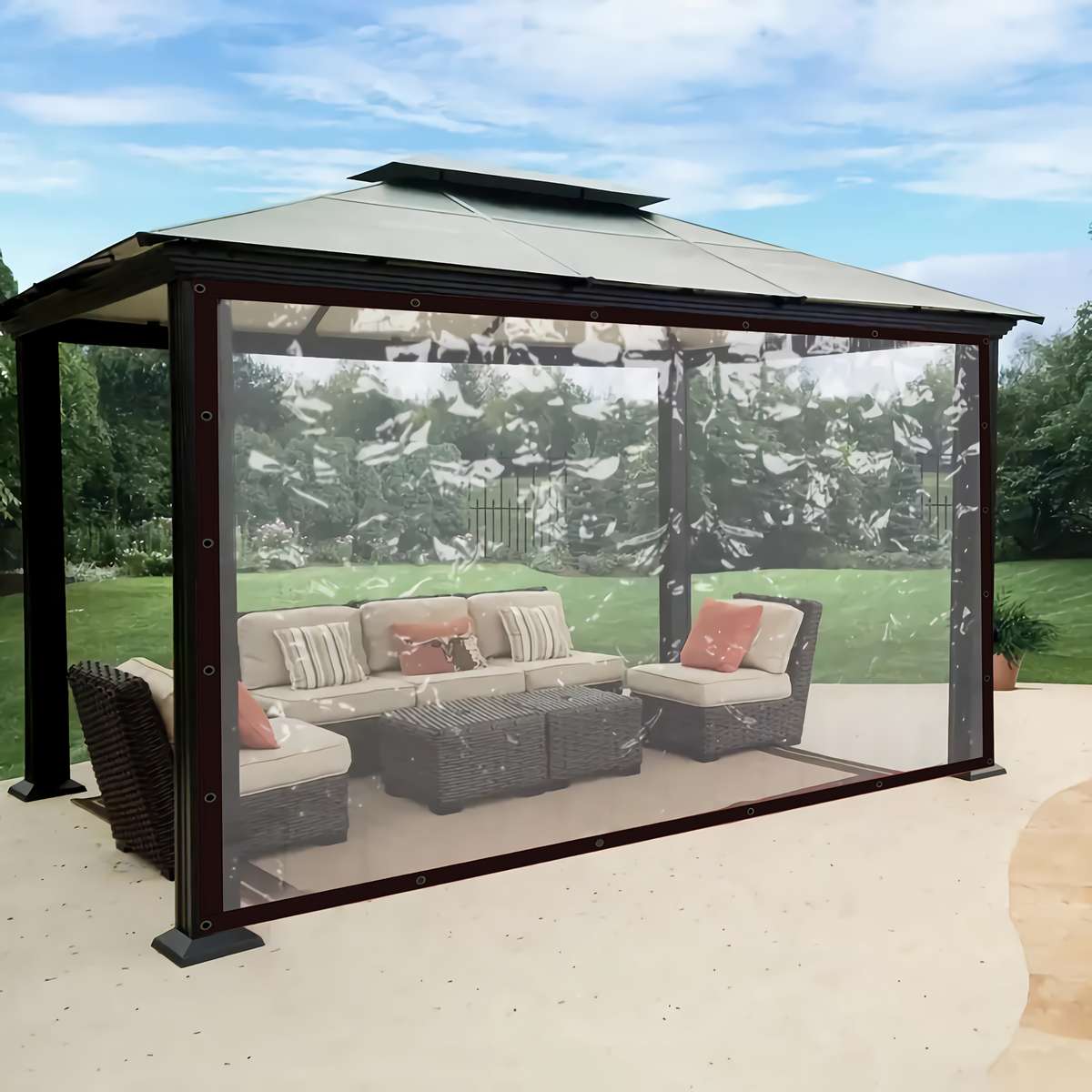 Transparent Rainproof Fabric Size 2.5M X 6.0 M 8.2 * 19.7Ft