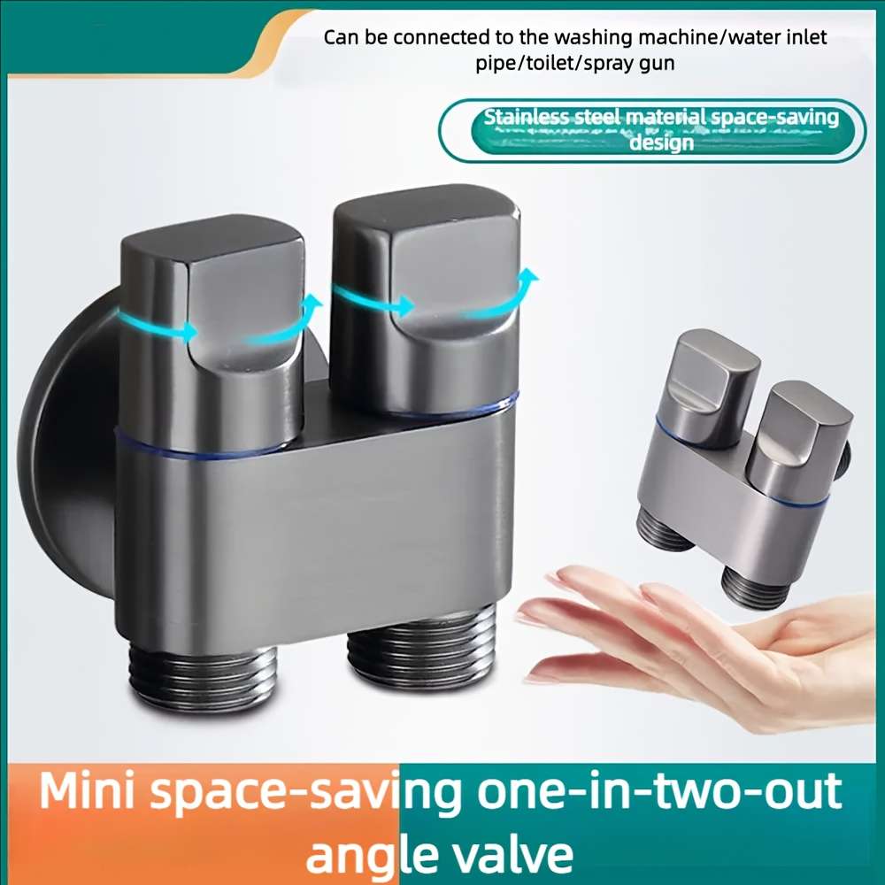 2-In-1 Dual-Outlet Washing Machine Faucet Black