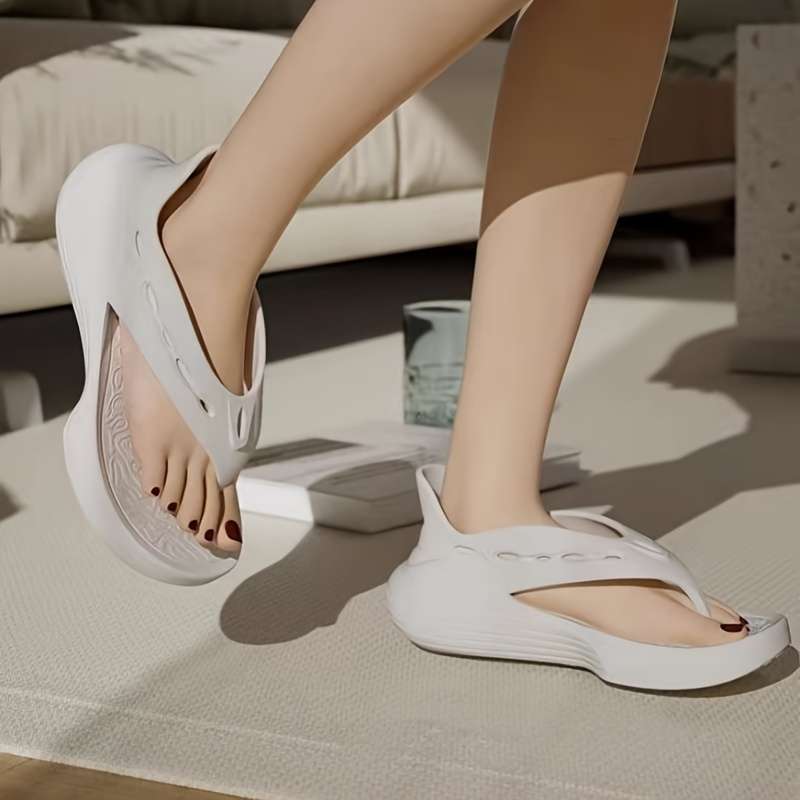 Ladies Summer Flip Flops White Uk 6.5-7