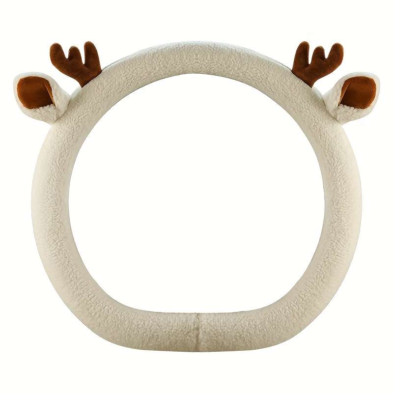 Car Steering Wheel Cover White Model D Type