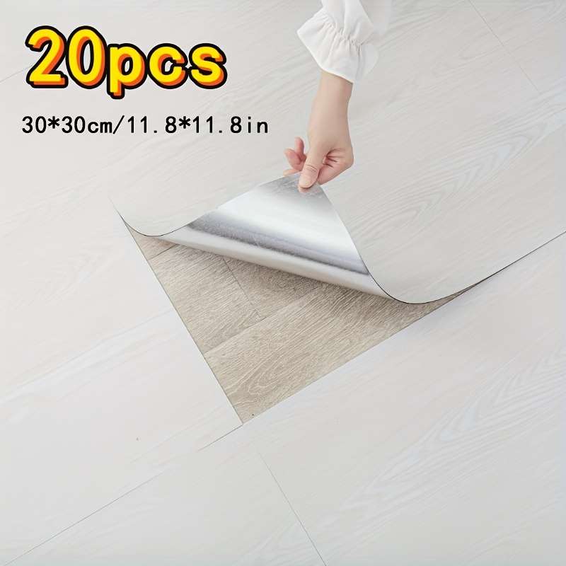 Self Adhesive Floor Stickers Grey 30Cmx30Cmx1.5Mm 20 Pieces