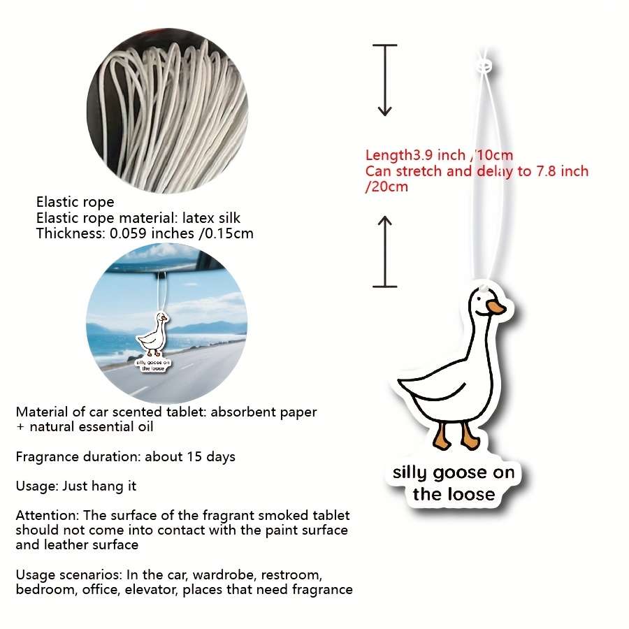 Car Interior Decor  2Pcs Silly Goose