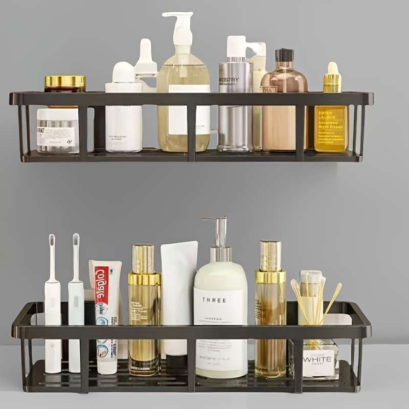 Bathroom Storage Rack Black 2-Piece Set