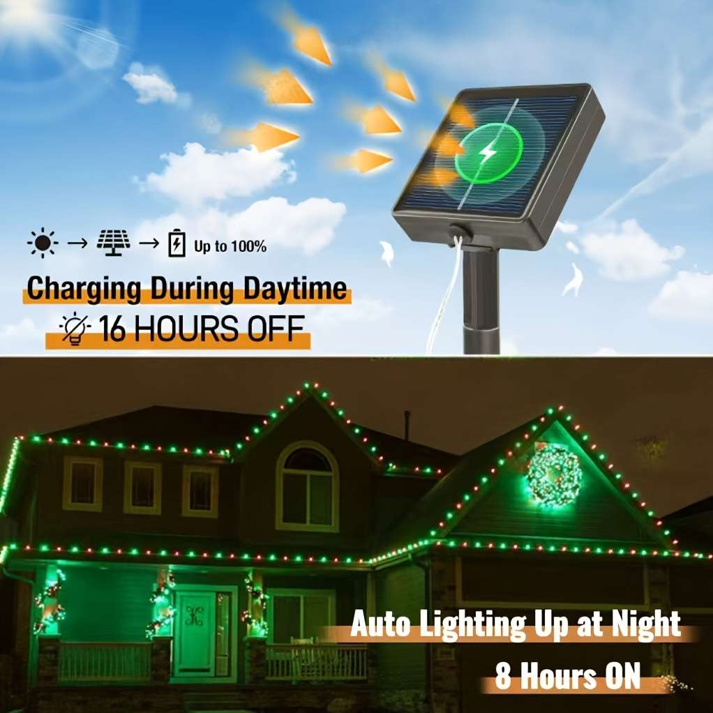 Christmas Lights Red Green Size 7M 22Ft 50Led