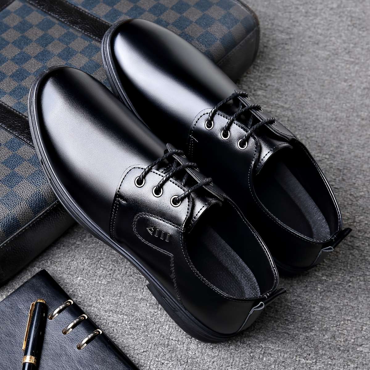 Mens Leather Shoes Color Black Sizeuk 8