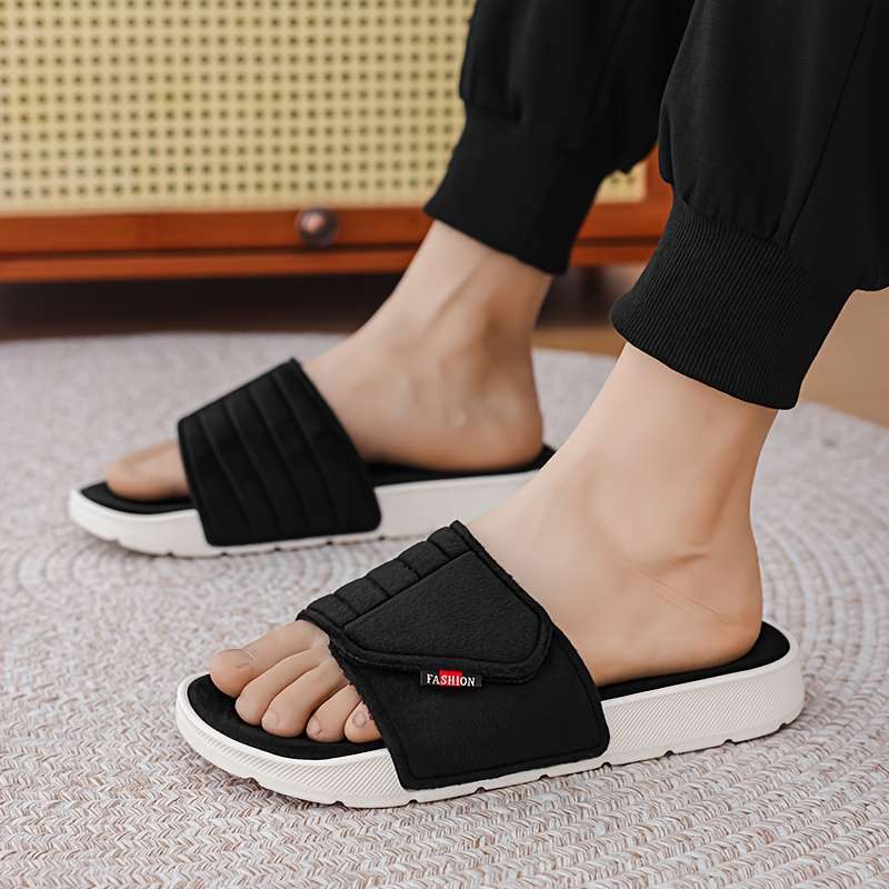 Men Slippers Summer Style Black Size Uk 7