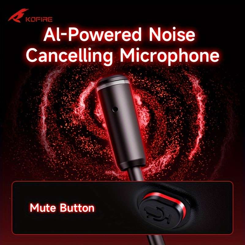 Wired Headphones Black Red
