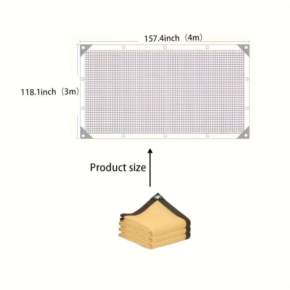 Shade Net Color Yellow Size118.1*157.4Inch3*4M
