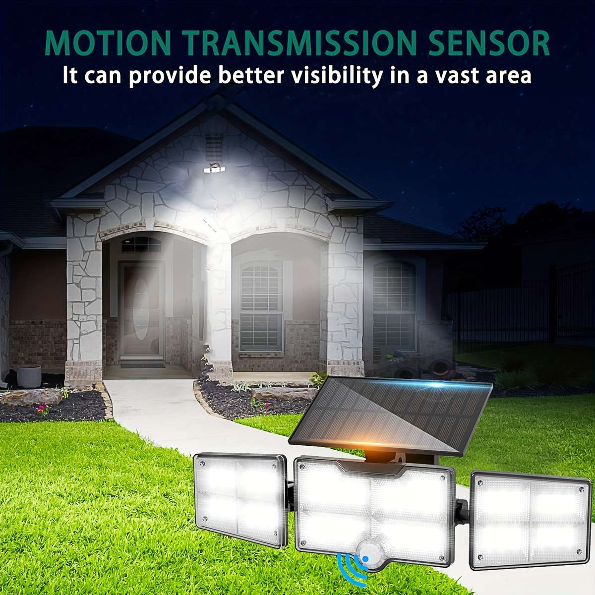 white light-122LED 2pcs Outdoor Solar Light