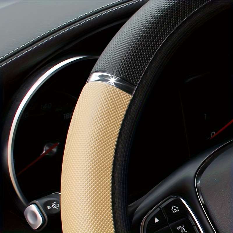 Car Steering Wheel Cover Black+Grey